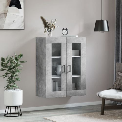 Armoire murale gris béton 69,5x34x90 cm - Photo n°3; ?>