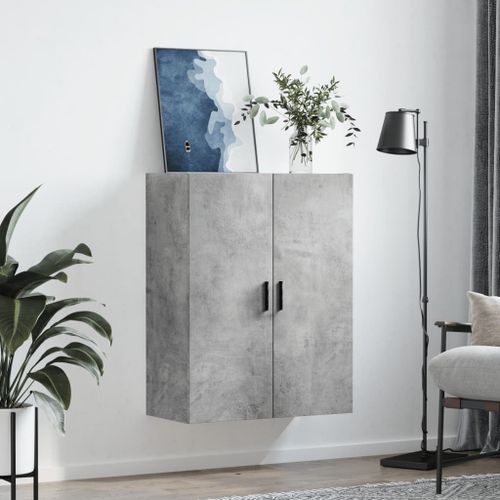 Armoire murale gris béton 69,5x34x90 cm - Photo n°3; ?>