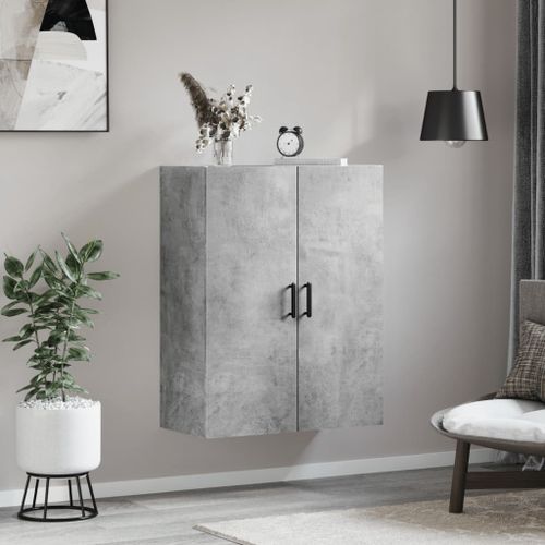 Armoire murale gris béton 69,5x34x90 cm - Photo n°3; ?>