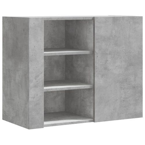 Armoire murale gris béton 75x35x60 cm bois d'ingénierie - Photo n°2; ?>