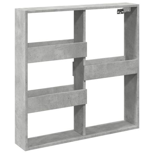 Armoire murale gris béton 80x15x80 cm bois d'ingénierie - Photo n°2; ?>