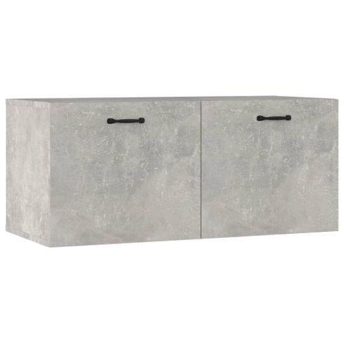 Armoire murale gris béton 80x36,5x35 cm bois d'ingénierie - Photo n°2; ?>