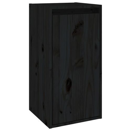 Armoire murale Noir 30x30x60 cm Bois de pin massif - Photo n°2; ?>