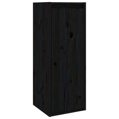 Armoire murale Noir 30x30x80 cm Bois de pin massif - Photo n°2; ?>