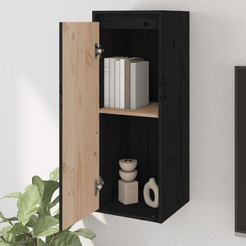 Armoire murale Noir 30x30x80 cm Bois de pin massif - Photo n°3; ?>