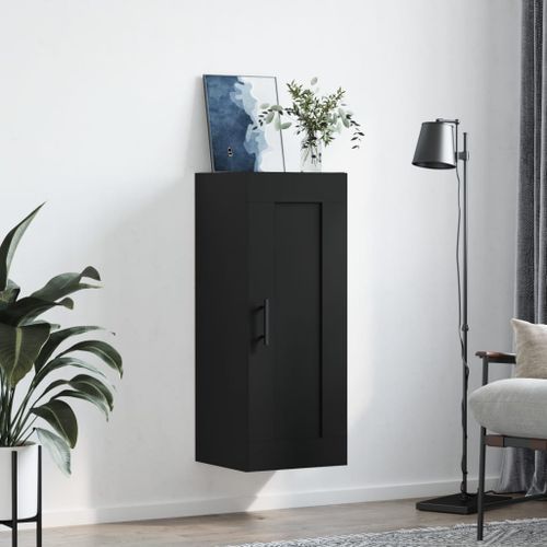 Armoire murale noir 34,5x34x90 cm bois d'ingénierie - Photo n°3; ?>