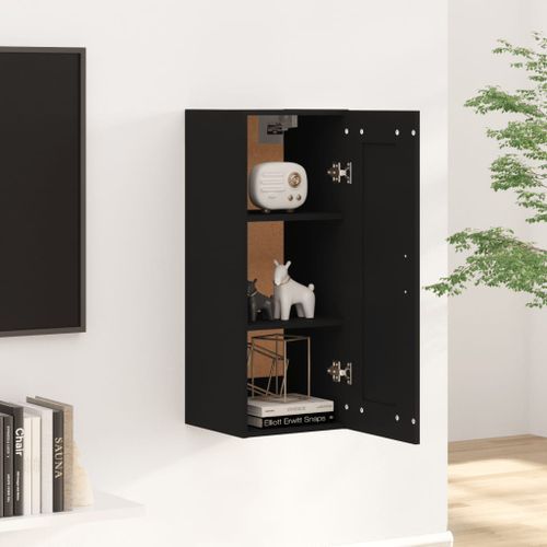 Armoire murale Noir 35x34x90 cm Bois d'ingénierie - Photo n°3; ?>