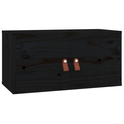 Armoire murale Noir 60x30x30 cm Bois de pin massif - Photo n°2; ?>