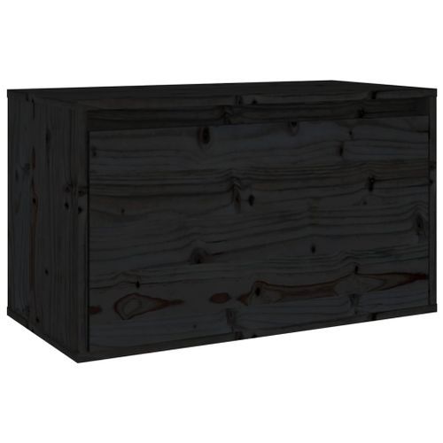 Armoire murale Noir 60x30x35 cm Bois de pin massif - Photo n°2; ?>