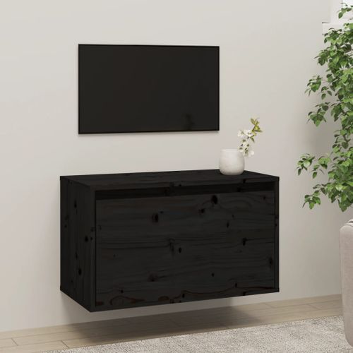 Armoire murale Noir 60x30x35 cm Bois de pin massif - Photo n°3; ?>