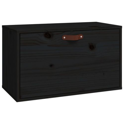 Armoire murale Noir 60x30x35 cm Bois de pin massif - Photo n°2; ?>