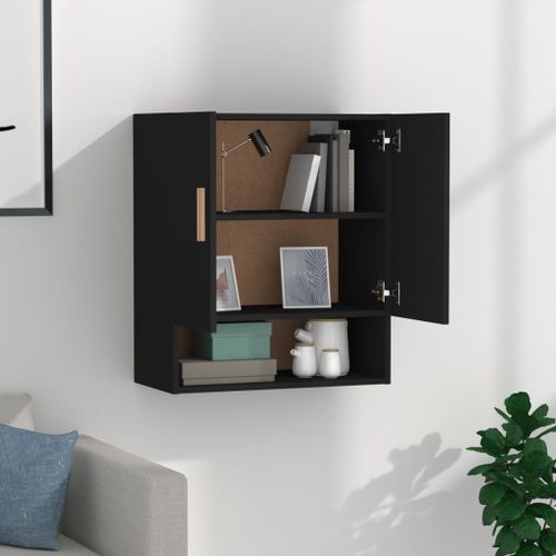 Armoire murale Noir 60x31x70 cm Bois d'ingénierie - Photo n°3; ?>