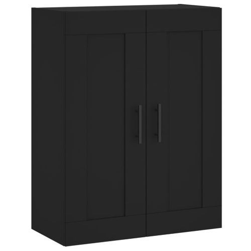 Armoire murale noir 69,5x34x90 cm bois d'ingénierie - Photo n°2; ?>