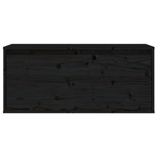 Armoire murale Noir 80x30x35 cm Bois de pin massif - Photo n°3; ?>