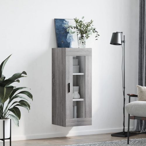 Armoire murale sonoma gris 34,5x34x90 cm - Photo n°3; ?>