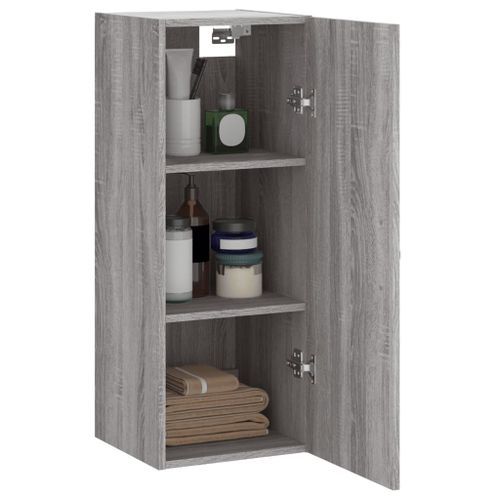 Armoire murale sonoma gris 34,5x34x90 cm bois d'ingénierie - Photo n°3; ?>