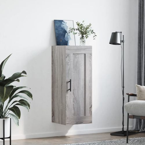 Armoire murale sonoma gris 34,5x34x90 cm bois d'ingénierie - Photo n°3; ?>