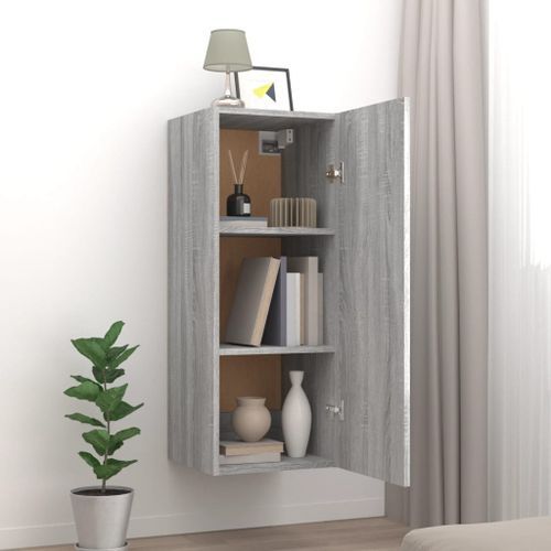 Armoire murale Sonoma gris 34,5x34x90 cm Bois d'ingénierie - Photo n°3; ?>