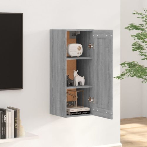 Armoire murale Sonoma gris 35x34x90 cm Bois d'ingénierie - Photo n°3; ?>