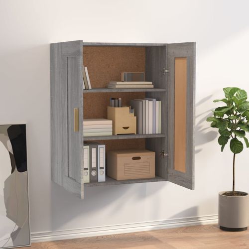 Armoire murale sonoma gris 69,5x32,5x90 cm bois d'ingénierie - Photo n°3; ?>