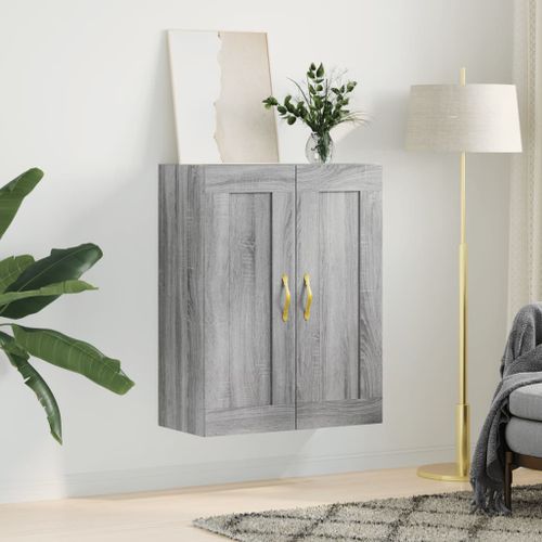 Armoire murale sonoma gris 69,5x34x90 cm bois d'ingénierie - Photo n°3; ?>