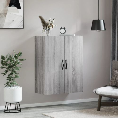 Armoire murale sonoma gris 69,5x34x90 cm bois d'ingénierie - Photo n°3; ?>