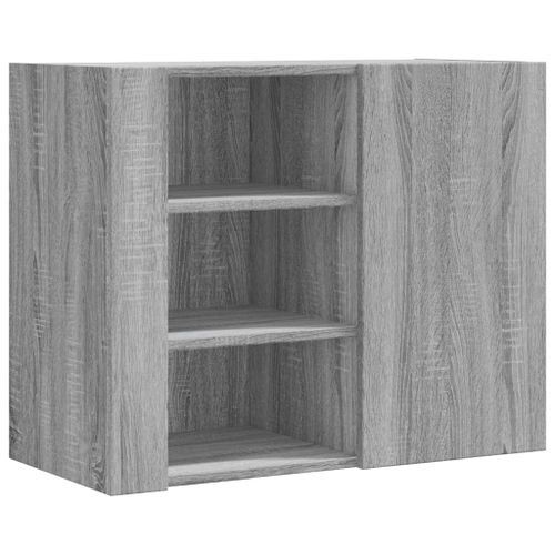 Armoire murale sonoma gris 75x35x60 cm bois d'ingénierie - Photo n°2; ?>