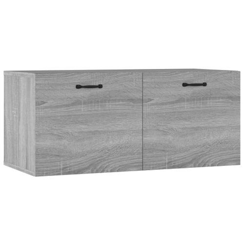 Armoire murale sonoma gris 80x36,5x35 cm bois d'ingénierie - Photo n°2; ?>