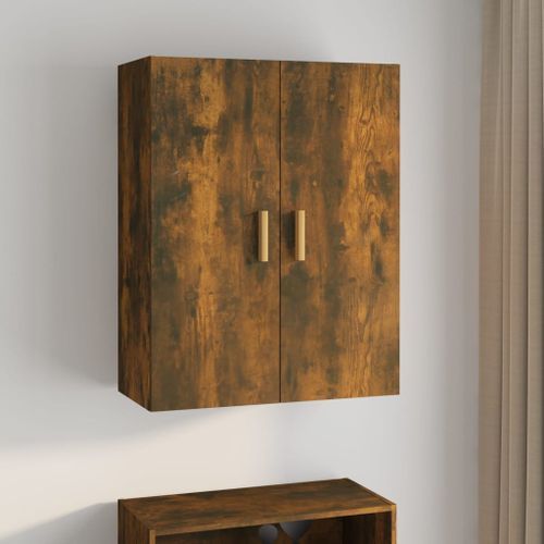 Armoire murale suspendue Chêne fumé 69,5x34x90 cm - Photo n°2; ?>