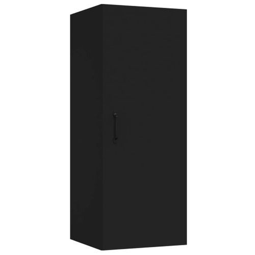 Armoire murale suspendue Noir 34,5x34x90 cm Bois d'ingénierie - Photo n°2; ?>