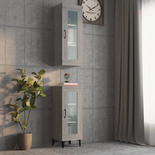 Armoire murale suspendue Sonoma gris 34,5x34x90 cm - Photo n°2; ?>