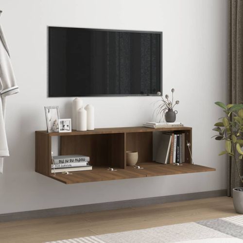 Armoire murale TV Chêne marron 120x30x30 cm Bois d'ingénierie - Photo n°3; ?>