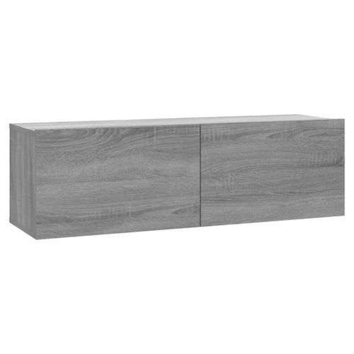 Armoire murale TV Sonoma gris 100x30x30 cm Bois d'ingénierie - Photo n°2; ?>