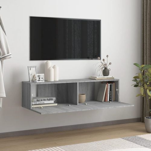 Armoire murale TV Sonoma gris 120x30x30 cm Bois d'ingénierie - Photo n°3; ?>