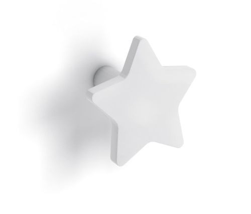 Armoire penderie blanc avec miroir et pieds bois clair et patère étoile blanc - Photo n°2; ?>