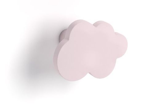 Armoire penderie blanc avec miroir et pieds bois clair et patère nuage rose - Photo n°2; ?>