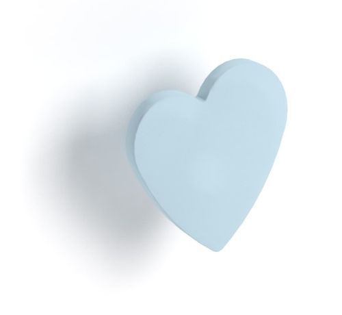 Armoire penderie bois clair avec miroir et pieds blanc et patère cœur bleu - Photo n°2; ?>