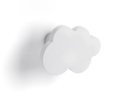 Armoire penderie bois clair avec miroir et pieds blanc et patère nuage blanc - Photo n°2; ?>