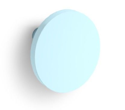 Armoire penderie bois clair avec miroir et pieds blanc et patère ronde bleu - Photo n°2; ?>