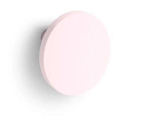 Armoire penderie bois clair avec miroir et pieds blanc et patère ronde rose - Photo n°2; ?>