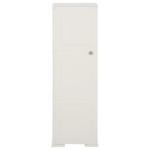 Armoire plastique 40x43x125 cm design de bois blanc angora - Photo n°2; ?>