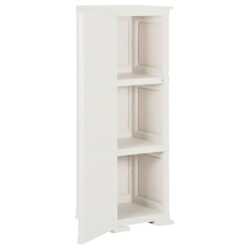 Armoire plastique 40x43x125 cm design de bois blanc angora - Photo n°3; ?>