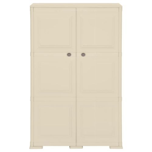 Armoire plastique 79x43x125 cm design de bois blanc angora - Photo n°2; ?>