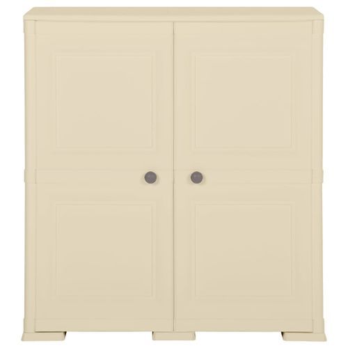 Armoire plastique 79x43x85,5 cm design de bois blanc angora - Photo n°2; ?>