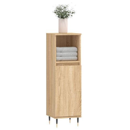 Armoire salle de bain chêne sonoma 30x30x100 cm - Photo n°3; ?>