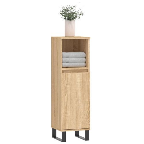 Armoire salle de bain chêne sonoma 30x30x100 cm - Photo n°3; ?>