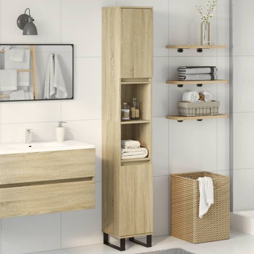 Armoire salle de bain chêne sonoma 30x30x190 cm - Photo n°3; ?>