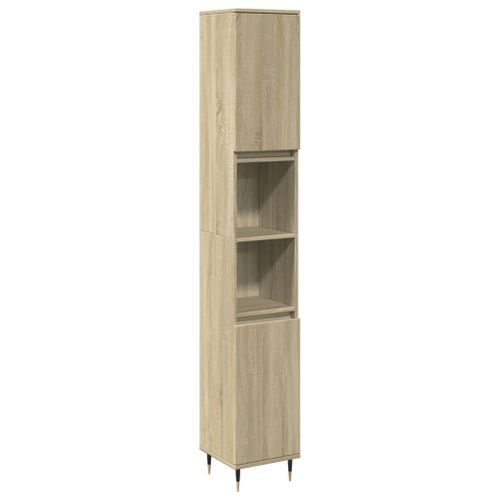 Armoire salle de bain chêne sonoma 30x30x190 cm - Photo n°2; ?>