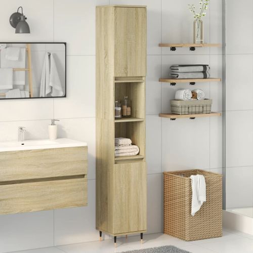 Armoire salle de bain chêne sonoma 30x30x190 cm - Photo n°3; ?>