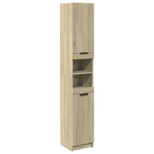 Armoire salle de bain chêne sonoma 32x34x188,5 cm - Photo n°2; ?>